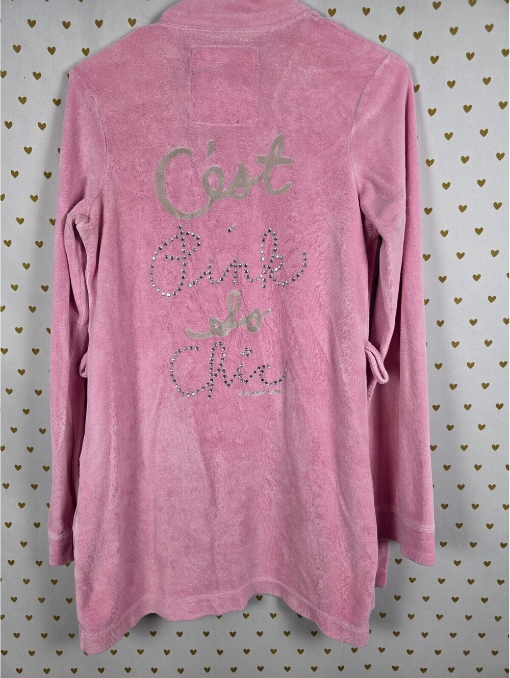 Vintage 2008 Victoria’s Secret PINK C’est Pink So Chic BLING Terry Robe XS/S HTF